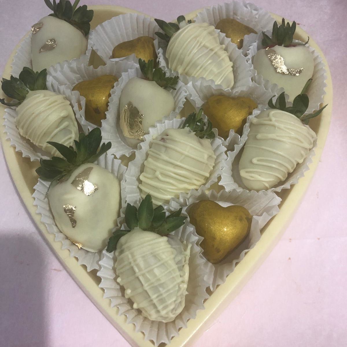 Heart Shaped Jewelry Chocolate Box filled with chocolate dipped strawberries-7"