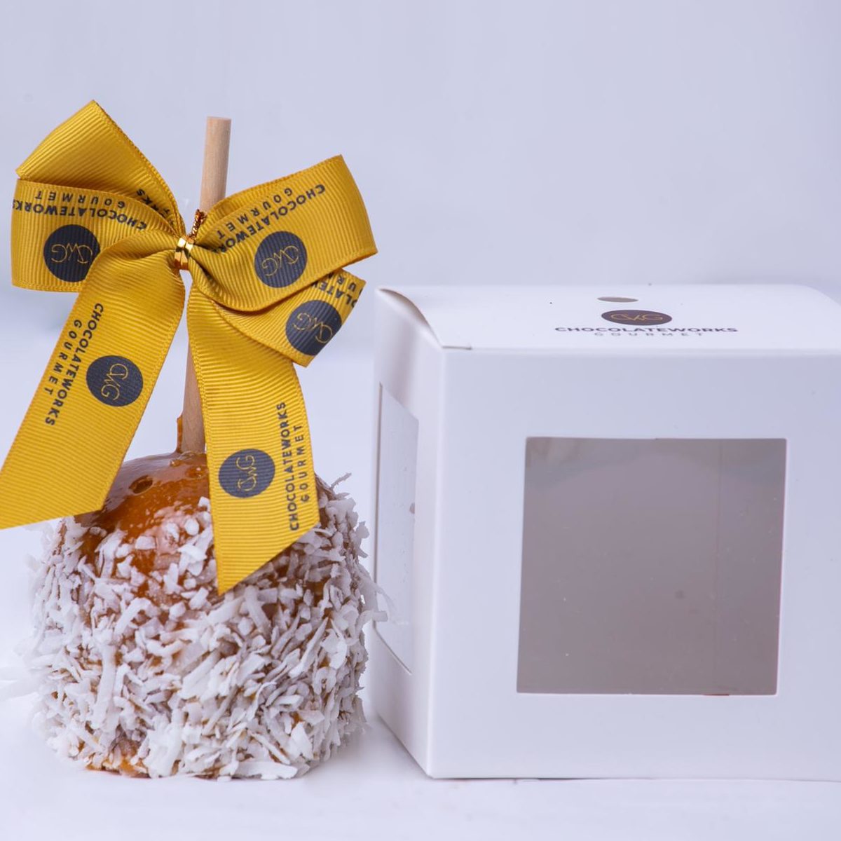 Caramel Apple Topped with Shredded Coconut