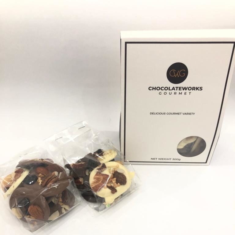 Mendiants Topped With Nuts and Raisins- 300grams