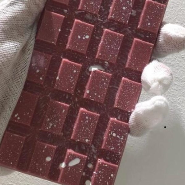 Ruby Chocolate Bar with White Splatter
