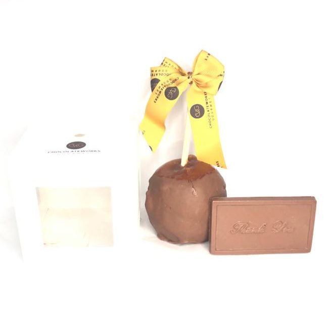 Caramel Apple Dipped in Chocolate with Thank You