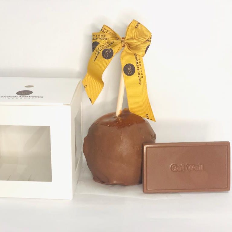 Caramel Apple Dipped in Chocolate with Get Well